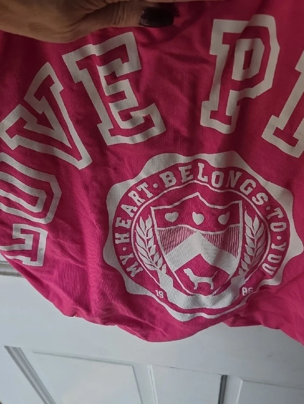 LOVE PINK Hot Pink Canvas Tote Bag Y2k